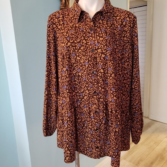 LOGO LORI GOLDSTEIN WOVEN BLOUSE QVC - Picture 1 of 9